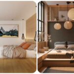 Japandi bedroom ideas with warm wood accents, soft neutral colors, and minimalist modern decor for small spaces.