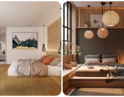 Japandi bedroom ideas with warm wood accents, soft neutral colors, and minimalist modern decor for small spaces.